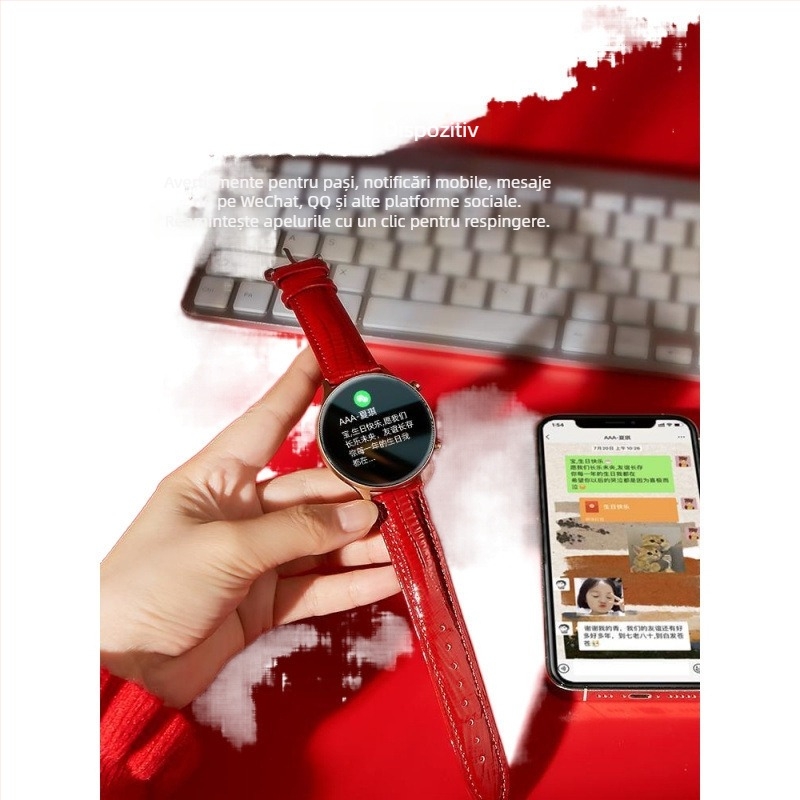 Ceas inteligent cu apeluri Bluetooth, ECG, tensiune arterială, ritm cardiac și monitorizarea somnului