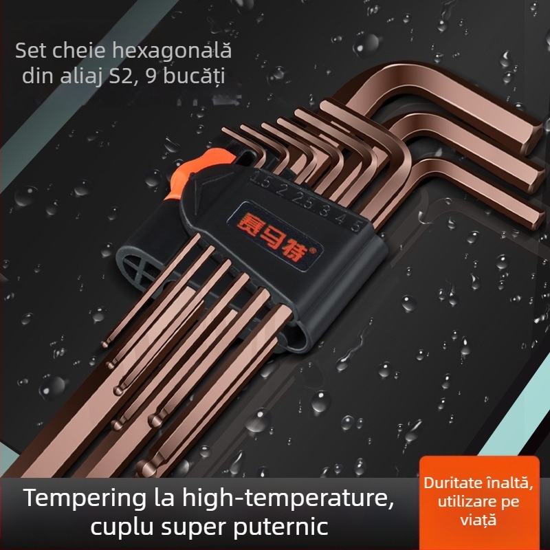 Cheie Allen hexagonală – cap interior hex, oțel S2 pentru scule, Mongolian brand