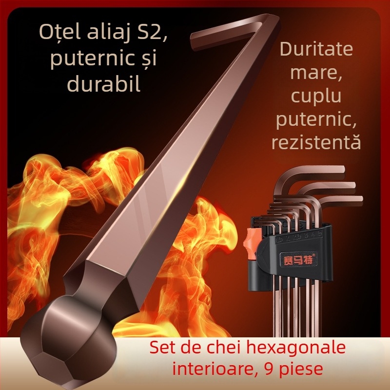 Cheie Allen hexagonală – cap interior hex, oțel S2 pentru scule, Mongolian brand
