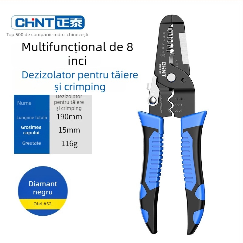 Chint Clește pentru dezizarea cablurilor – Multifuncțional profesional pentru dezizare, crimpare, tăiere; Forma: dezizator cabluri; Greutate: 0.11