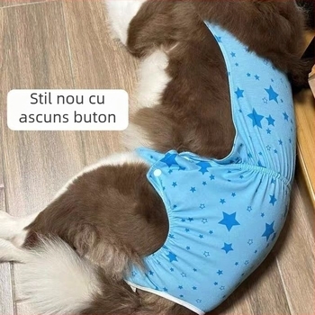 Pantaloni fiziologici pentru femelele câinilor - exterior mătase, căptușeală din blană de iepure, talie medie, funcție fiziologică