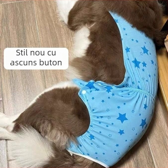 Pantaloni fiziologici pentru femelele câinilor - exterior mătase, căptușeală din blană de iepure, talie medie, funcție fiziologică