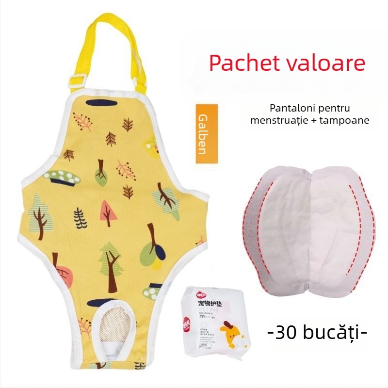 Pantaloni fiziologici pentru femelele câinilor - exterior mătase, căptușeală din blană de iepure, talie medie, funcție fiziologică