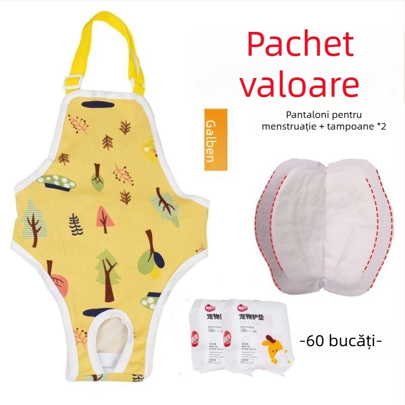 Pantaloni fiziologici pentru femelele câinilor - exterior mătase, căptușeală din blană de iepure, talie medie, funcție fiziologică