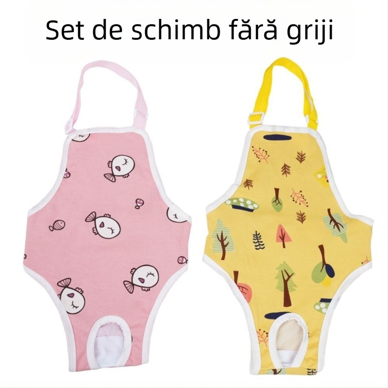 Pantaloni fiziologici pentru femelele câinilor - exterior mătase, căptușeală din blană de iepure, talie medie, funcție fiziologică