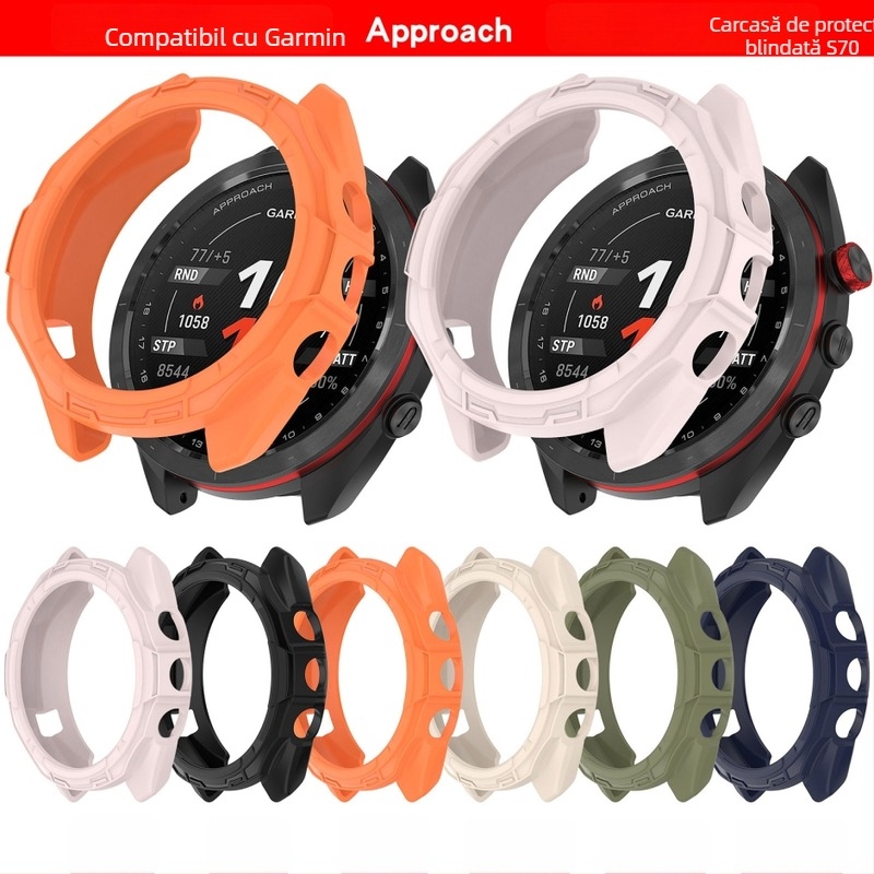 Carcasă de protecție cu armură Garmin Approach S70, 42/47 mm, din silicon