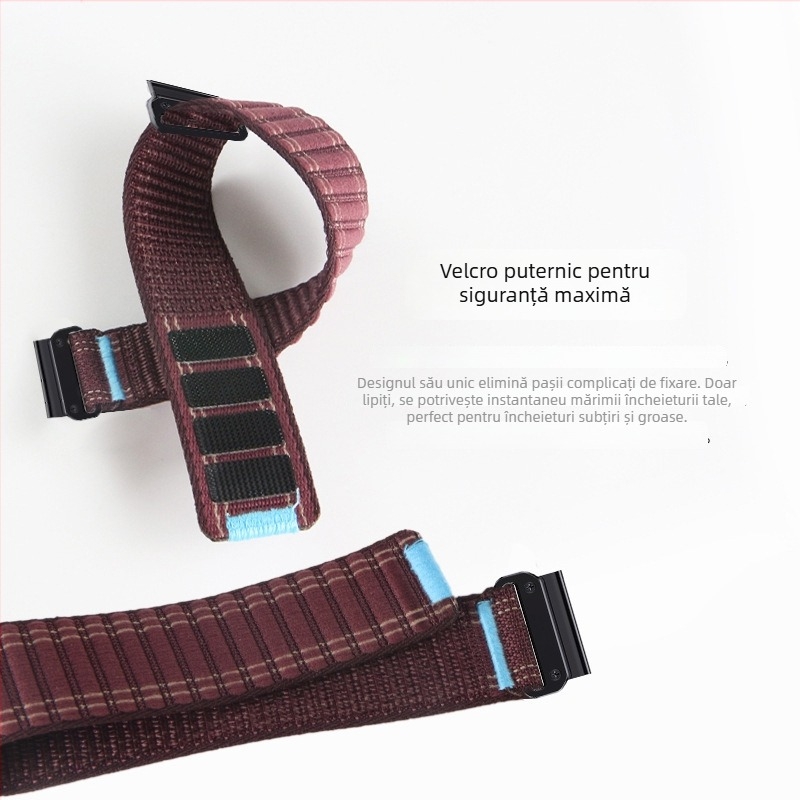 Brățară Garmin din nylon pentru Fenix 8/E – închidere Velcro, eliberare rapidă