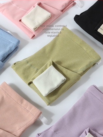 Set matern din poliester cu interior fleece, guler mediu-înalt, top și pantaloni pentru toamnă, pentru alăptare și postpartum