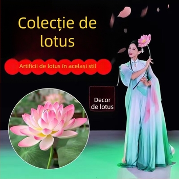 Prop de scenă: frunză de lotus și floare de lotus realistă pentru dans clasic, decor de scenă, recuzită pentru copii