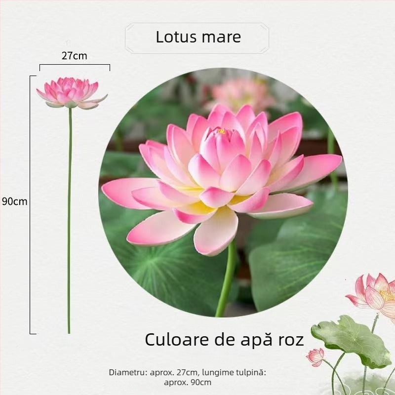 Prop de scenă: frunză de lotus și floare de lotus realistă pentru dans clasic, decor de scenă, recuzită pentru copii