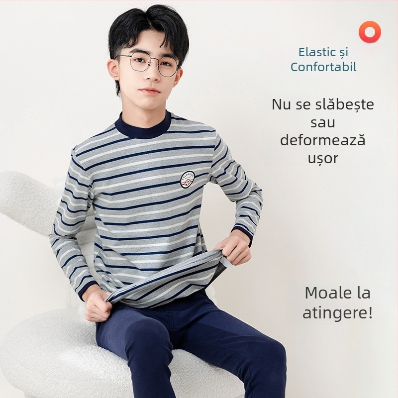 Set de termice pentru adolescenți băieți: topuri și pantaloni din bumbac, subțire, pentru toamnă și iarnă