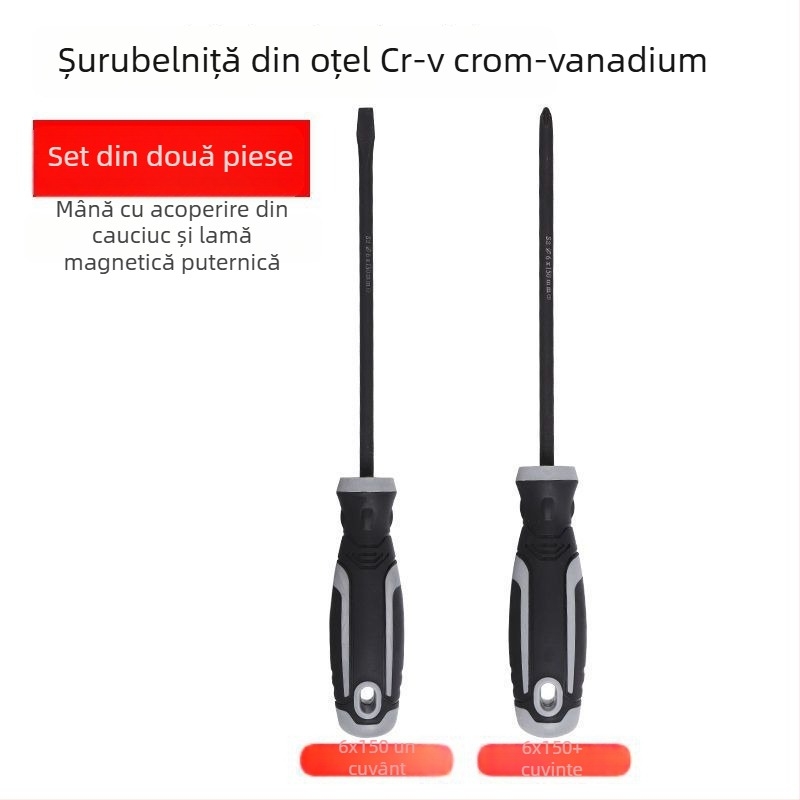 Șurubelniță cu cap cruce, corp din plastic, mâner din oțel aliat crom-vanadiu