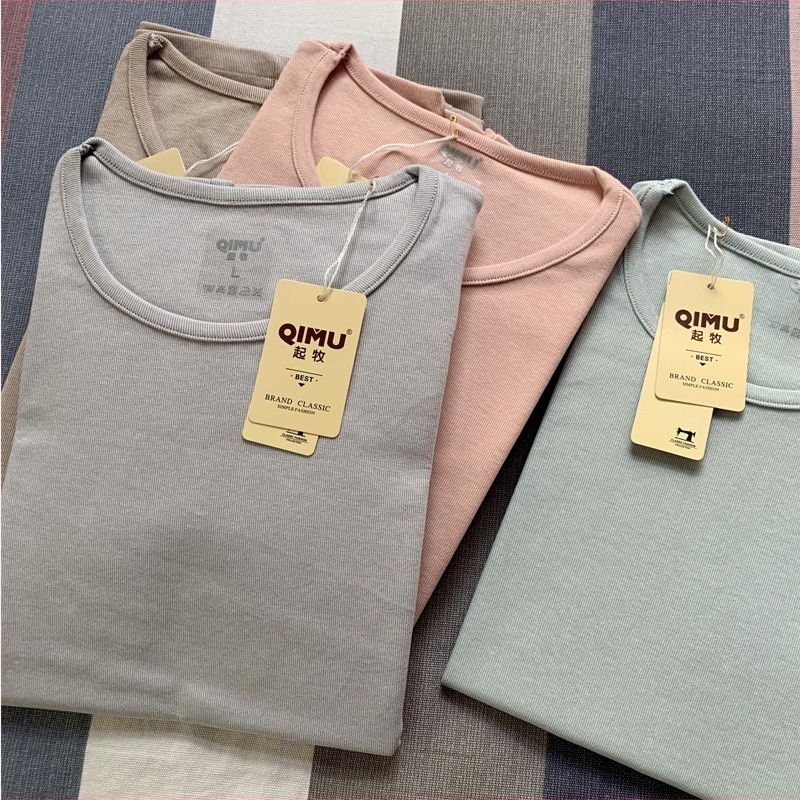 Set de lenjerie termică pentru femei (top și pantaloni), din acrilic, grosime extra 501–600 g/m2, strat unic, mâneci lungi, model uni, pentru toamnă-iarnă.