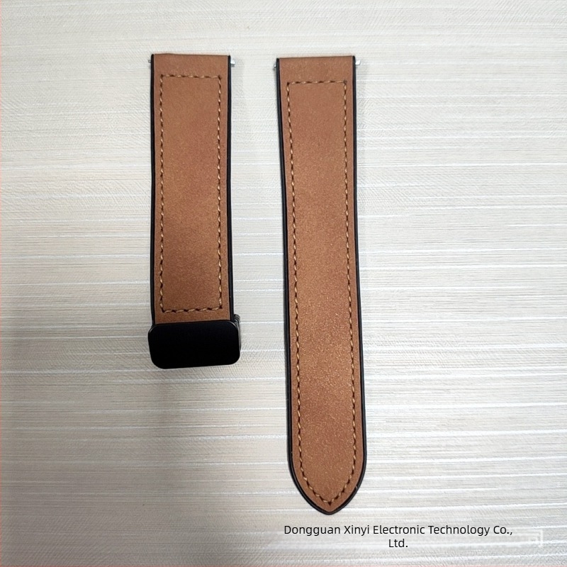 Bratara pentru Huawei Watch GT5/GT3 și Samsung, piele Crazy Horse mată cu strat siliconic și închidere magnetică, 20/22 mm