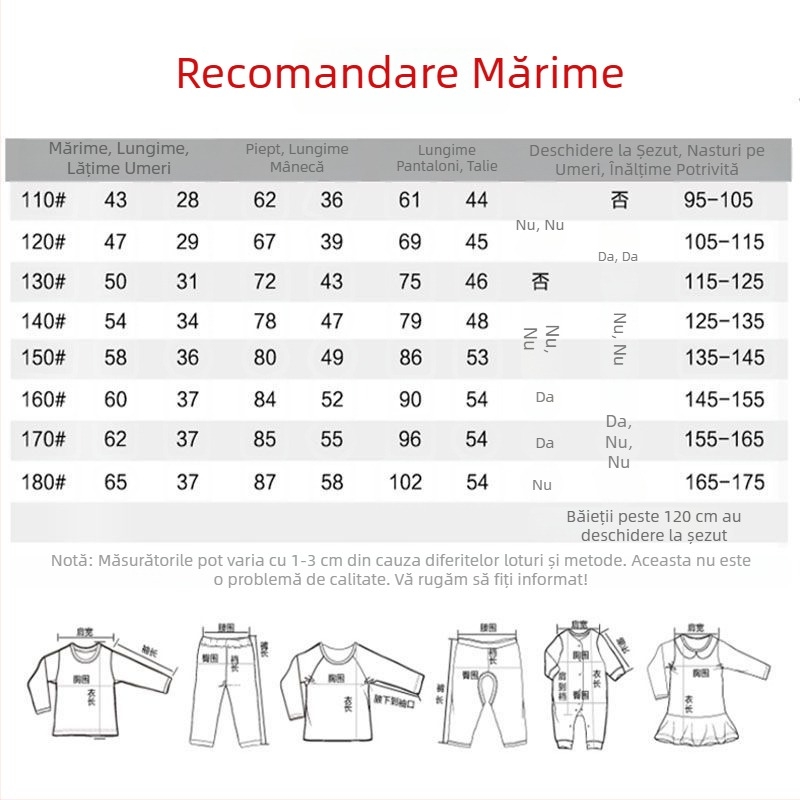 Set de lenjerie termică pentru copii, Anul Șarpelui, roșu, căptușit cu fleece și gros, top și bottom, pentru 12 ani