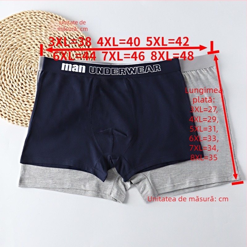 Boxer briefs pentru bărbați din bumbac, respirabili, talie medie, uni, 95–100% bumbac