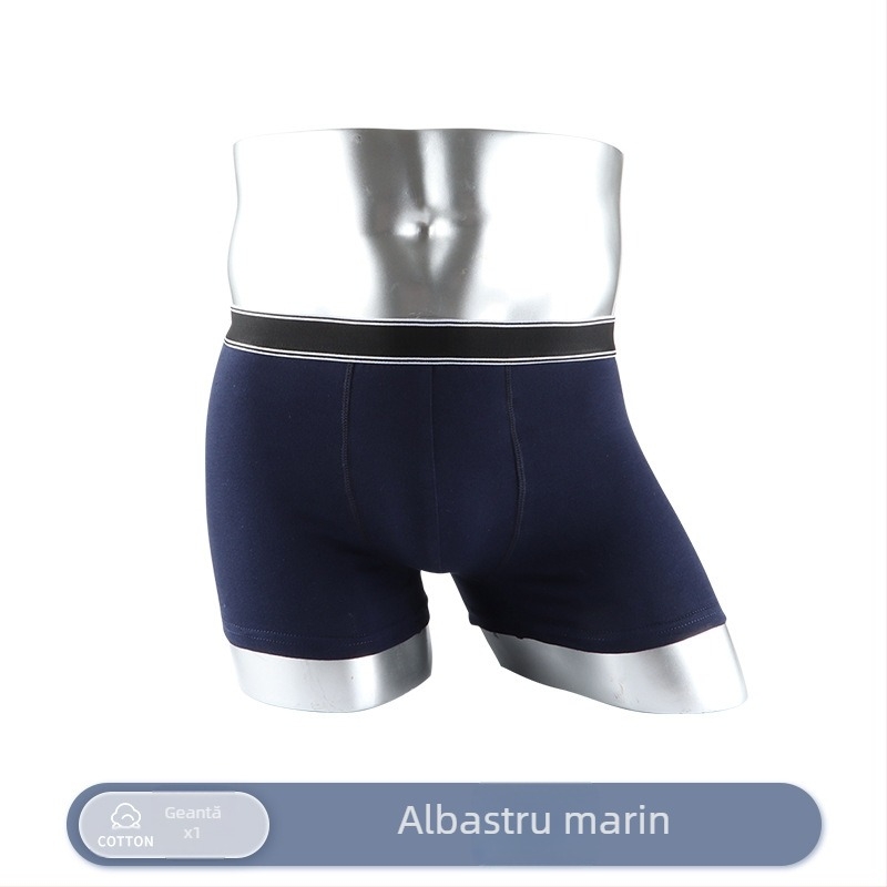 Boxer briefs pentru bărbați din bumbac, respirabili, talie medie, uni, 95–100% bumbac