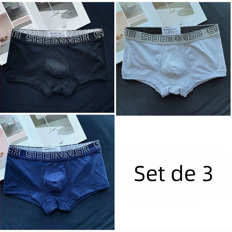 Boxeri bărbați din bumbac, talie medie, ridicare fesier, respirabili, stil japonez