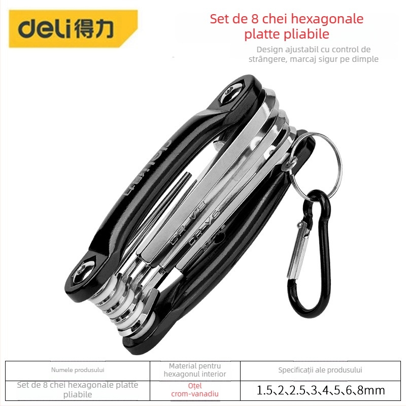 Set chei Allen hexagonale interne, metrice, din oțel crom-vanadiu/S2, nichelat, cap L cu ball head, șurubelniță multifuncțională