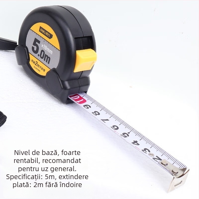 Deli ruletă metrică din oțel, telescopică, pentru tâmplărie și uz casnic