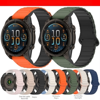 Brat de ceas Tough pentru Garmin Fenix 5/6/7/8, cu eliberare rapidă magnetică, 20/22/26 mm