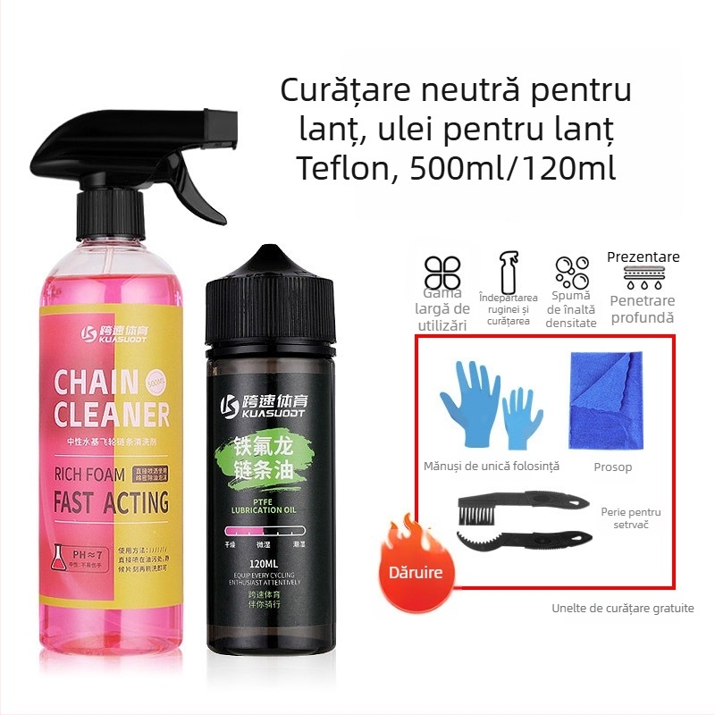 Agent de curățare pentru lanțul bicicletei — întreținere (Brand: Kuasuodt/Cross Speed Sports; Brand privat autorizat; Material: agent de curățare; Categorie: agent de curățare)