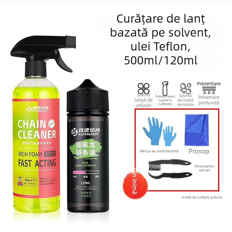 Agent de curățare pentru lanțul bicicletei — întreținere (Brand: Kuasuodt/Cross Speed Sports; Brand privat autorizat; Material: agent de curățare; Categorie: agent de curățare)