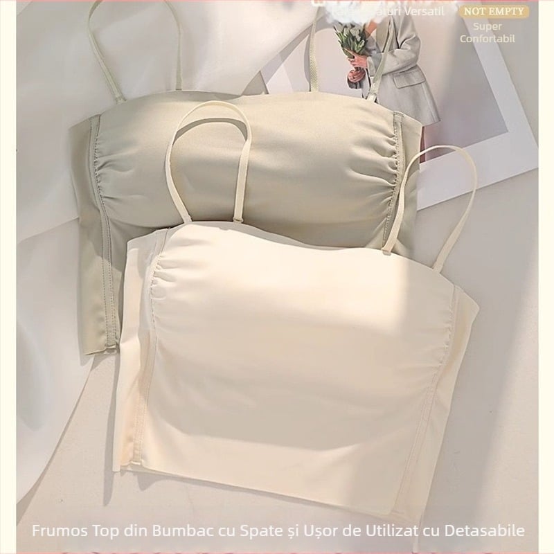 Sutien fără bretele, fără cusături, cu bretele detașabile, cupă 3/4, material Nylon, respirabil