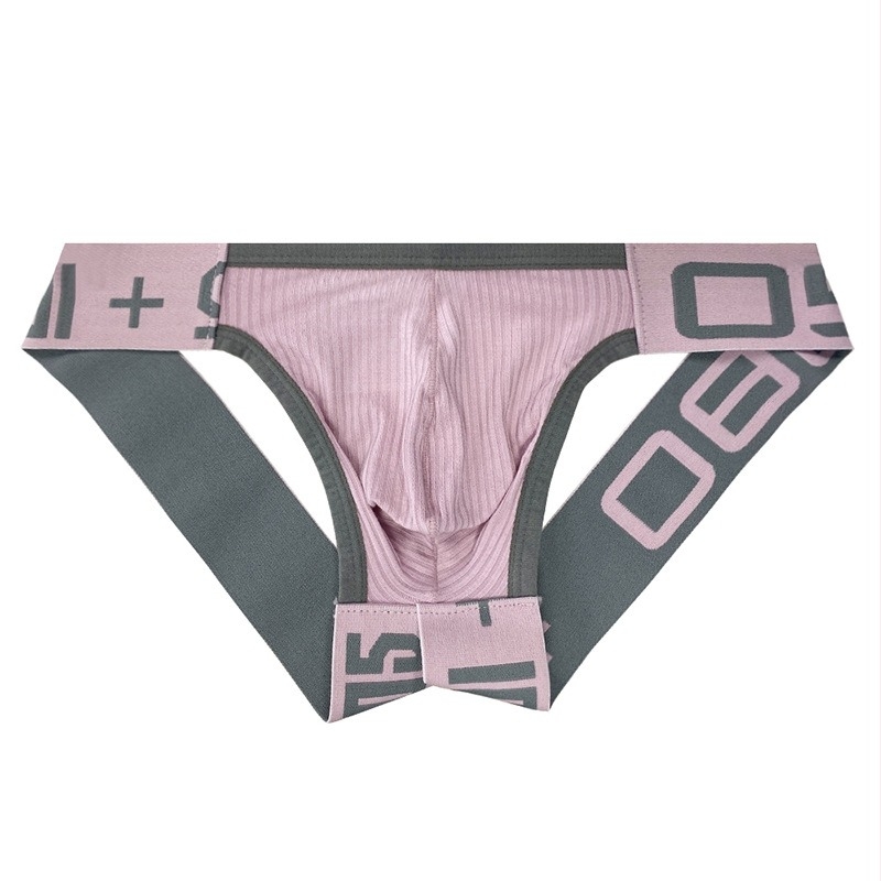 Chiloți T-back bărbați din bumbac, respirabili, cu buzunar pentru bulge, croială strânsă, talie joasă