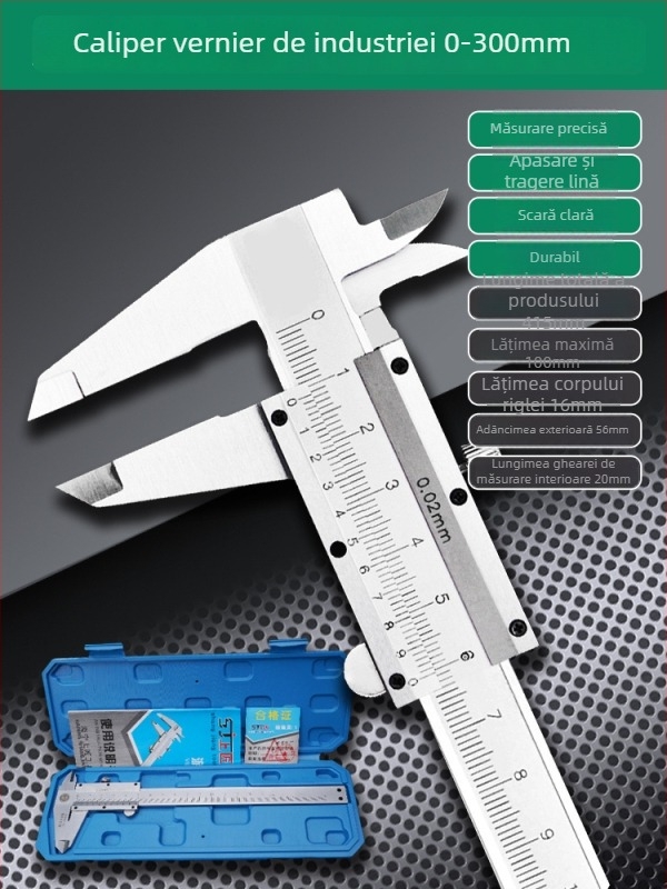 Caliper Vernier cu afișaj digital - înaltă precizie, oțel inoxidabil, clasă industrială, măsurare înălțime și adâncime
