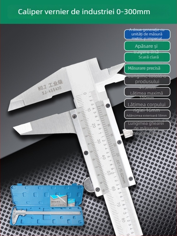 Caliper Vernier cu afișaj digital - înaltă precizie, oțel inoxidabil, clasă industrială, măsurare înălțime și adâncime