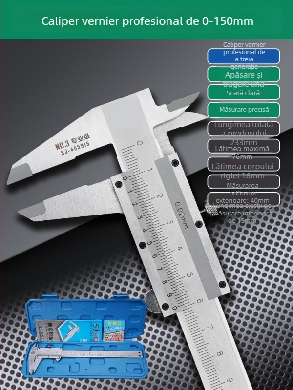 Caliper Vernier cu afișaj digital - înaltă precizie, oțel inoxidabil, clasă industrială, măsurare înălțime și adâncime
