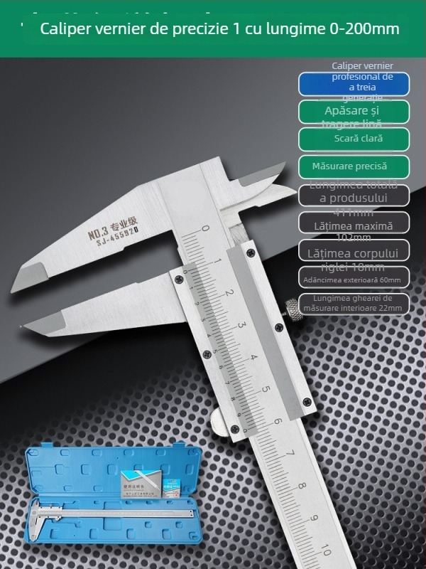 Caliper Vernier cu afișaj digital - înaltă precizie, oțel inoxidabil, clasă industrială, măsurare înălțime și adâncime