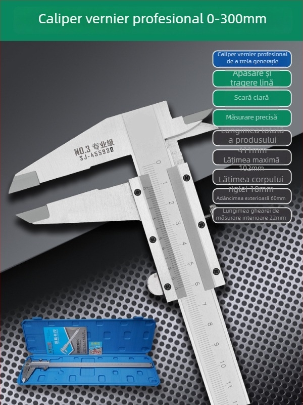 Caliper Vernier cu afișaj digital - înaltă precizie, oțel inoxidabil, clasă industrială, măsurare înălțime și adâncime