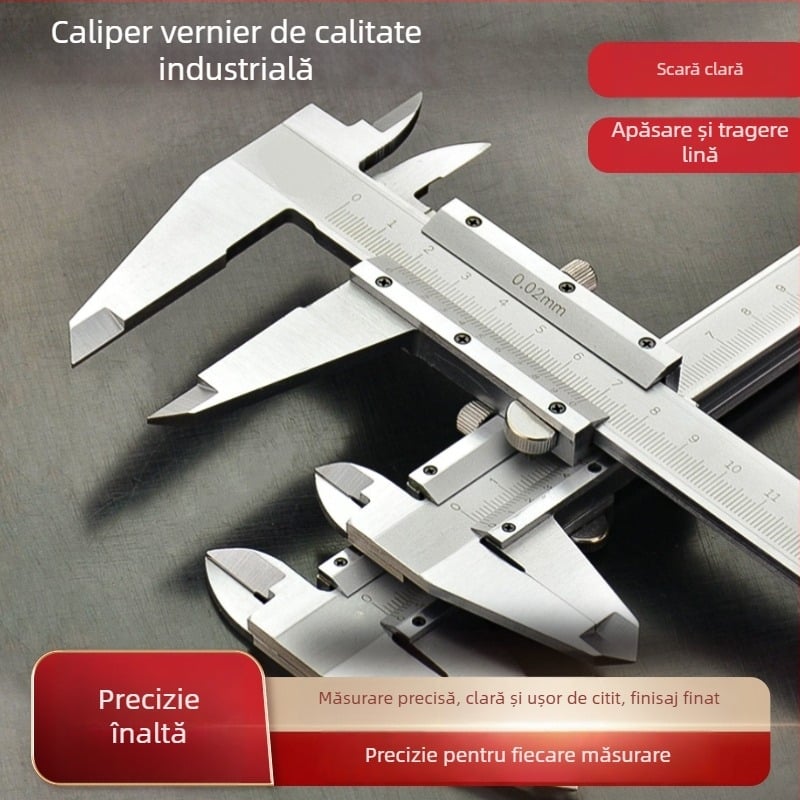 Caliper Vernier cu afișaj digital - înaltă precizie, oțel inoxidabil, clasă industrială, măsurare înălțime și adâncime