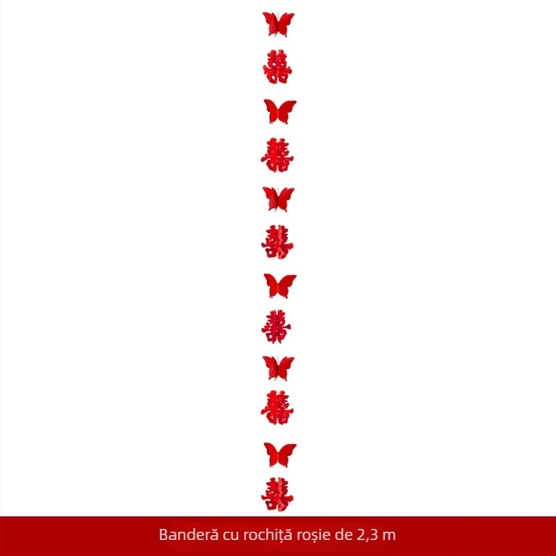 Prop pentru selfie de mireasă – bandă lungă cu simbolul fericirii duble, din felt, brand Xiyouji, categorie cuvânt fericit, neimportat