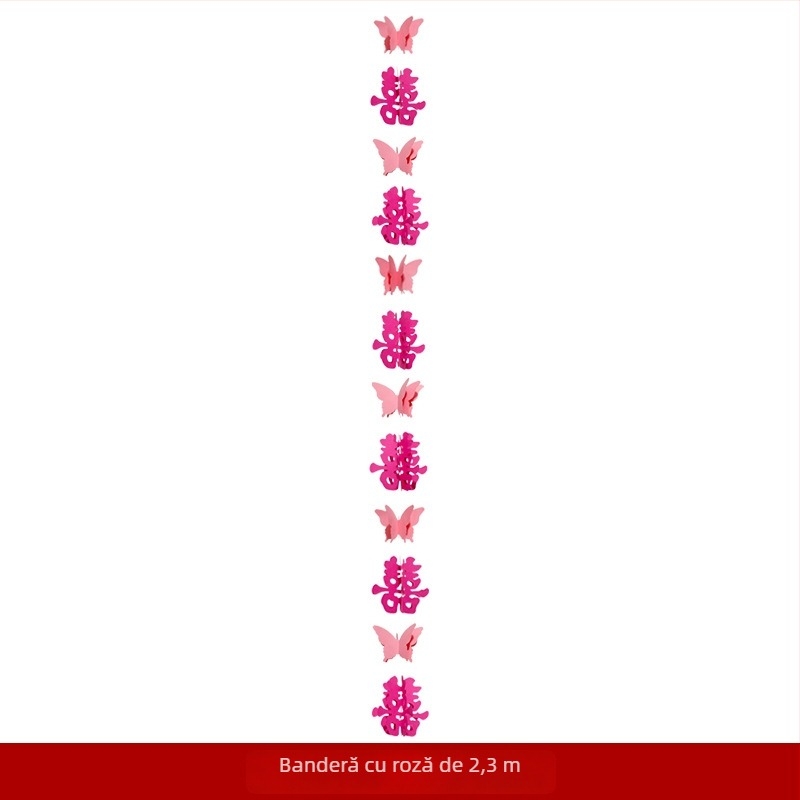 Prop pentru selfie de mireasă – bandă lungă cu simbolul fericirii duble, din felt, brand Xiyouji, categorie cuvânt fericit, neimportat