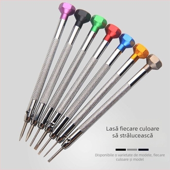 Set de unelte pentru repararea ceasurilor – șurubelnițe cu cap plat și Philips, demontarea capacului din spate, reglarea curelei (Brand: Unique)