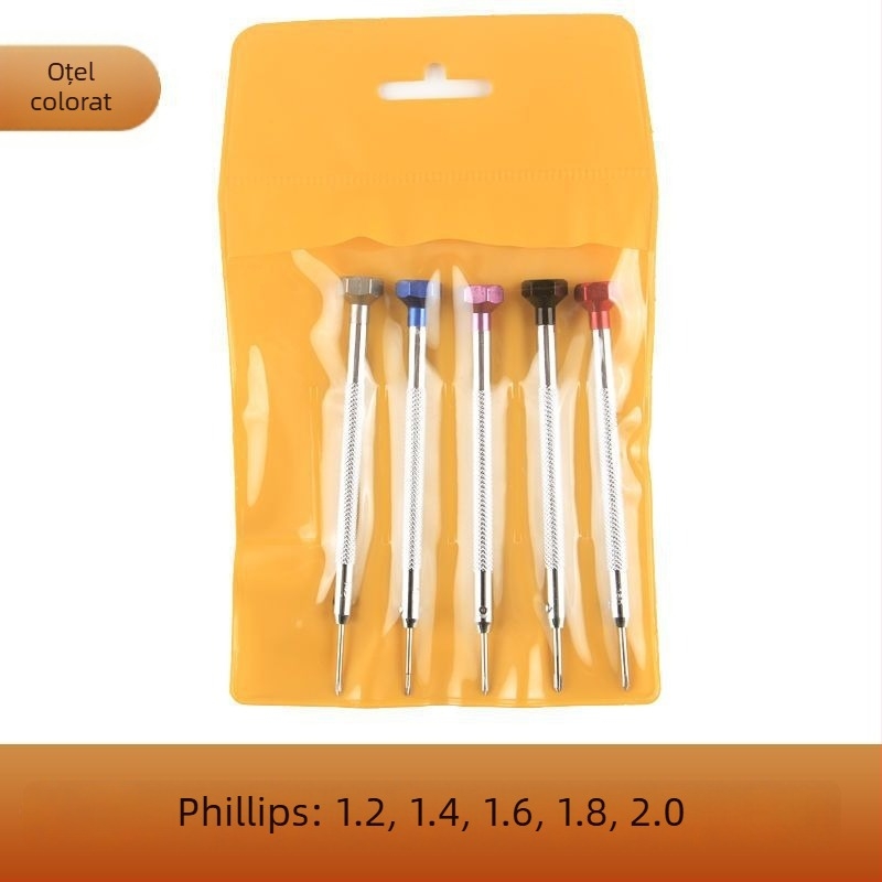 Set de unelte pentru repararea ceasurilor – șurubelnițe cu cap plat și Philips, demontarea capacului din spate, reglarea curelei (Brand: Unique)