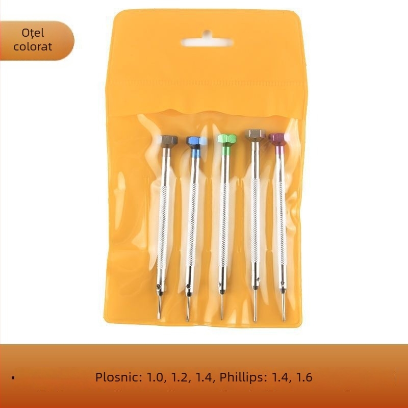 Set de unelte pentru repararea ceasurilor – șurubelnițe cu cap plat și Philips, demontarea capacului din spate, reglarea curelei (Brand: Unique)
