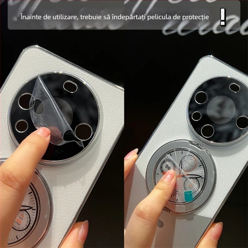 Husă pentru telefon cu suport magnetic pentru Huawei Mate60Pro — textură din piele, finisaj electroplacat, rezistentă la șocuri, cu posibilitate de personalizare