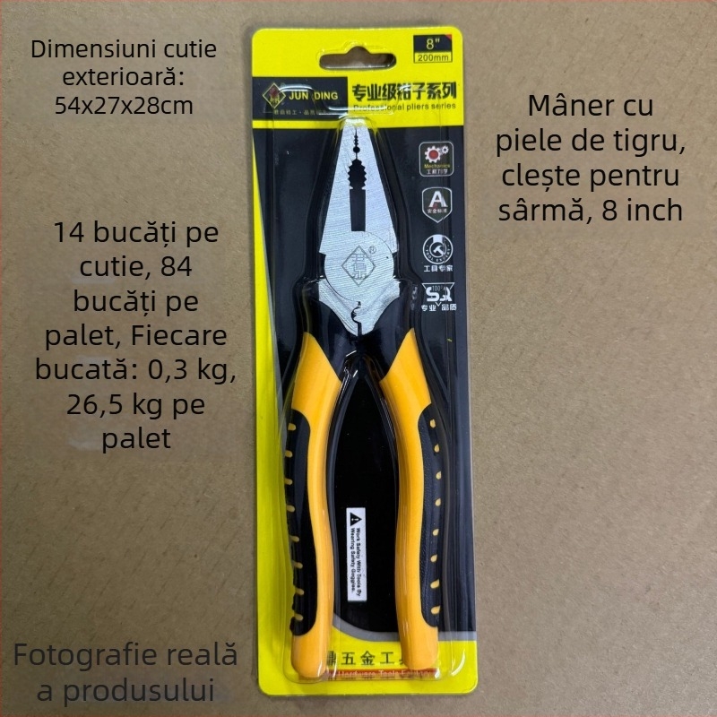 Set de clește Jun Ding: clește cu vârf subțire, clește diagonal, clește pentru sârmă, clește cu încuietoare; variante de greutate și lungime a gurilor