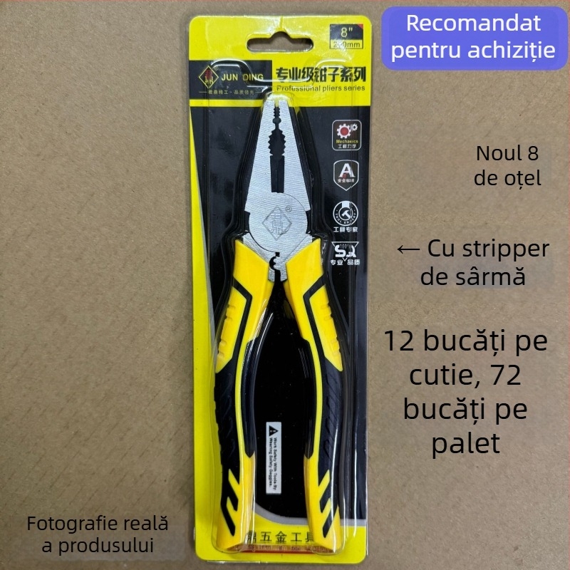 Set de clește Jun Ding: clește cu vârf subțire, clește diagonal, clește pentru sârmă, clește cu încuietoare; variante de greutate și lungime a gurilor