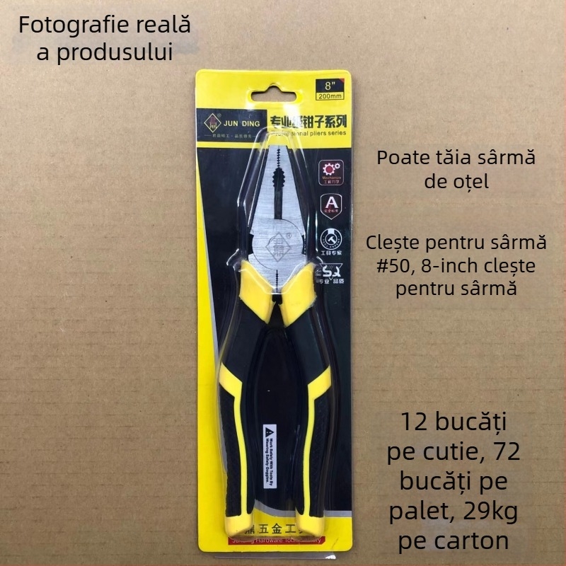 Set de clește Jun Ding: clește cu vârf subțire, clește diagonal, clește pentru sârmă, clește cu încuietoare; variante de greutate și lungime a gurilor