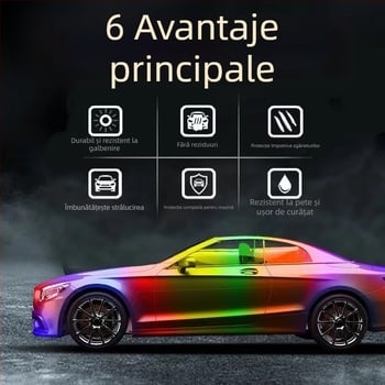 Folie de înfășurare pentru mașină cu finisaj metal lichid, material PVC, marcă Altă, garanție 2 ani