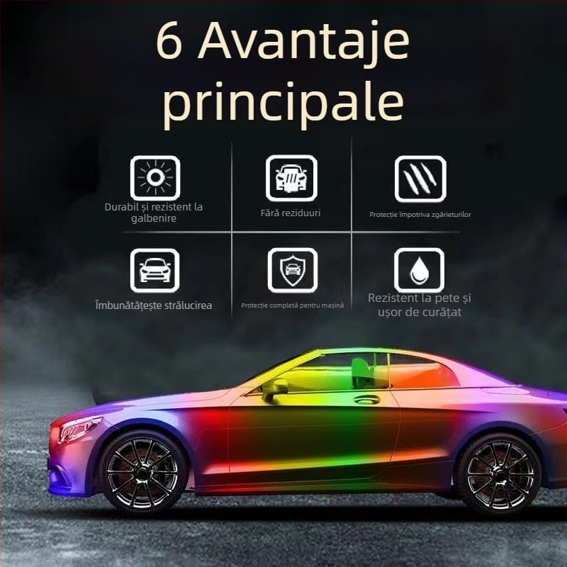 Folie de înfășurare pentru mașină cu finisaj metal lichid, material PVC, marcă Altă, garanție 2 ani