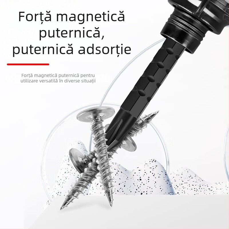 Set de șurubelnițe cu capete duble și șurubelniță mică retractabilă; Torx, Phillips și șurubelniță plată; oțel CR-V, magnetic, fără izolație, mâner PP, greutate 0.1