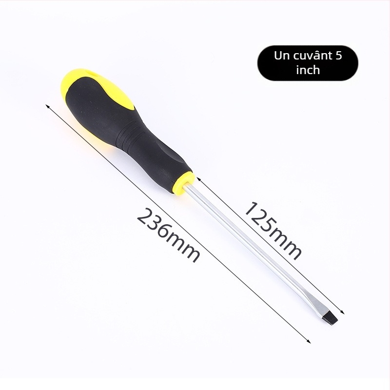 Henglida mini șurubelniță magnetică cu cap cruce și mâner din două materiale, din oțel carbon