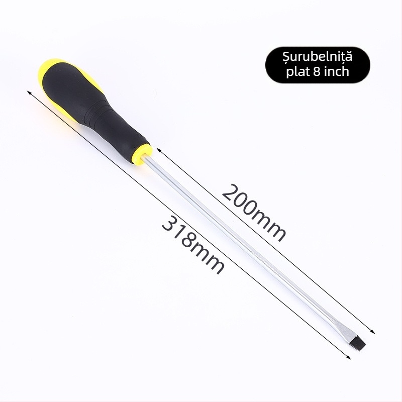 Henglida mini șurubelniță magnetică cu cap cruce și mâner din două materiale, din oțel carbon