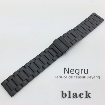 Brățară de ceas din oțel inoxidabil, cu cataramă rabatabilă, compatibilă cu Apple Watch, Samsung Watch4 și Huawei GT3; greutate aproximativ 106 g; lansată în 2020.